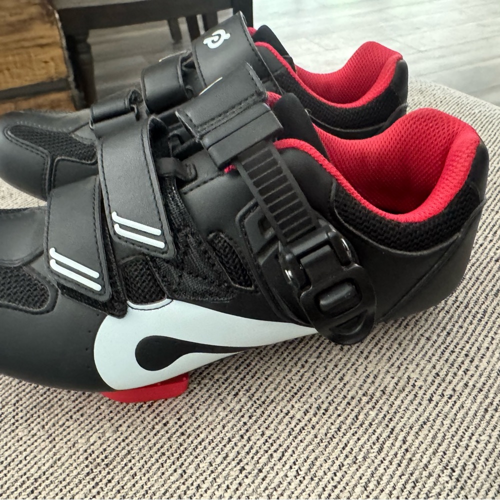 Peloton Black and Red Athletic Shoes